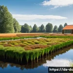 Home 21 자연 기반 기후 솔루션과 탄소 배출량 감소 - **Prompt:** "A vibrant, panoramic view of a successfully re-wetted German moorland, showcasing the i...